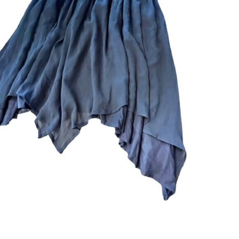 Abercrombie & Fitch Lace Chiffon Dress Sleeveless Mesh Sides Size S Navy Party - Picture 10 of 16